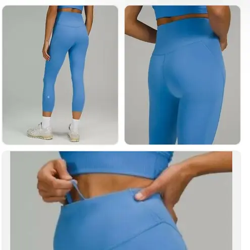 Lululemon Base Pace HR Crop 23" Blue Nile BNIL size 12 NEW