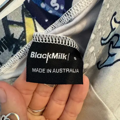 Blackmilk GREAT WAVE OF KANAGAWA BY HOKUSAI PRINTED LEGGINGS SZ SMALL MED RISE