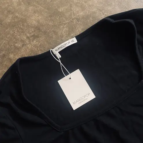 MANGOPOP Bodysuit Shirts for Women Square Neck Long Sleeve Bell Sleeve Bodysuit Tops