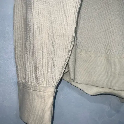 Wonderly Beige “Long John” Look Split Neck Long Sleeve Pullover Top L