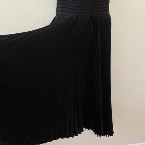 ALC Frank ALC Renzo Dress Womens 12 Black Matte Pleated Midi Evening Cocktail Party Formal