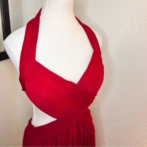 BCBG MAXAZRIA Red Shea Dress Cutout Open Back Mini‎ Size M