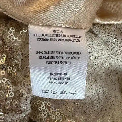 Jenny Yoo Collection Sloan Gold Sequin Halter Gown Size 6 Formal Evening Dress