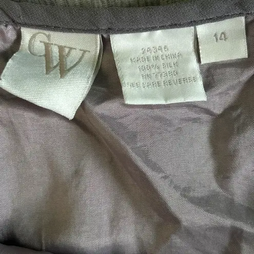 Vintage Women’s Smoky Purple Plum Silk With Velvet Trim Blouse And Skirt Set 14