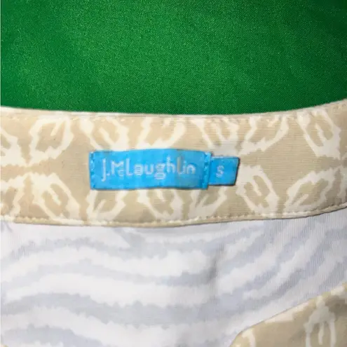 J. McLaughlin Beige and White Patterned Dress size Small