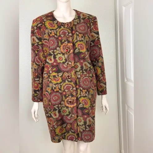 Unbranded 1960s Floral Tapestry Swing Coat | small/medium Pink