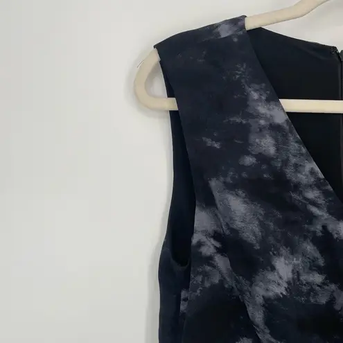 Coldwater Creek Women Grey V-Neck Pleated Classic A-Line Knee Length Dress 6