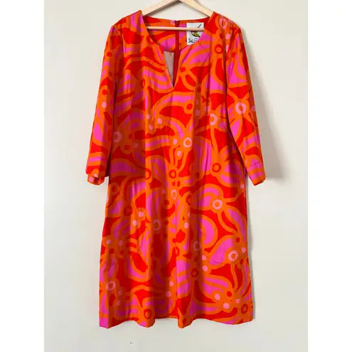 Lesley Evers Drew Dress Cotton Slub Tunic 100% Cotton Orange Chicka 1X No Belt Size XL