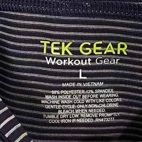 Tek Gear  Workout Gear Purple Multi- Color Stripe  Long Sleeve  Size Large