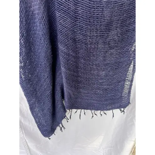 Monserat De Lucca Navy Open Weave Knit Tunic Cover