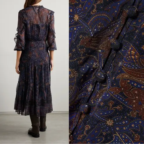 Veronica Beard • Sabina Vintage-Print Dress silk chiffon paisley midi