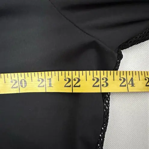 Zyia Active Top Womens Winner Mesh Black Pull Over Hoodie Lightweight Gym XL