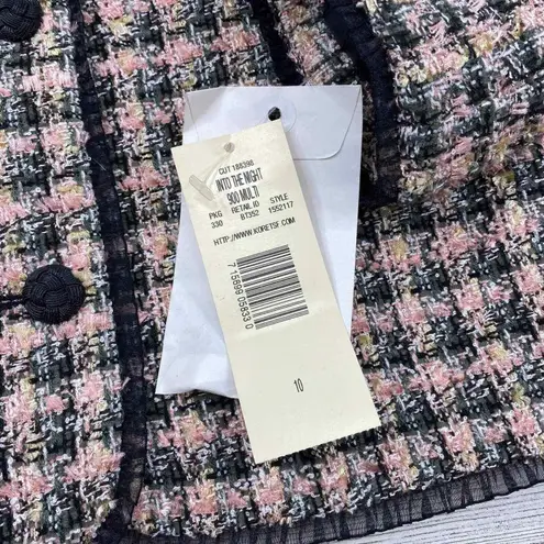 Koret Old Money Editorial Romantic Blazer Jacket size 10 Pink Black Lace Trim