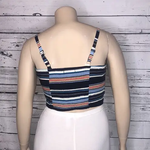 Live to be spoiled NWT Size XXL Striped w/ Faux Button Details Smock Crop Top