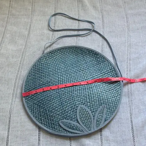 Unique Vintage Sky Blue Woven Crossbody Bag