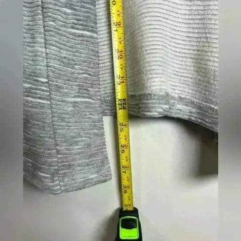 Sweet Grey Open Front Cardigan Cotton Blend Textured Stripes Women’s Size Large Gray