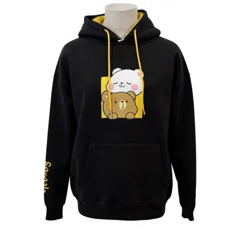 Milk Mocha Bear Hoodie for Women Size Medium Black