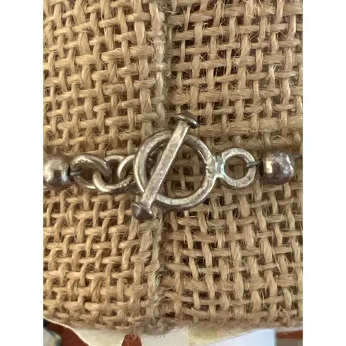 Vintage Faux Pearl Swarovski AB Crystal Necklace Toggle Clasp Choker Collar 17" Silver