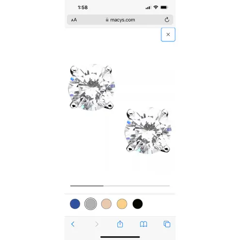 Giani Bernini NEW CZ Sterling Silver 925 STUD EARRINGS 1/4” Cubic Zirconia Macys