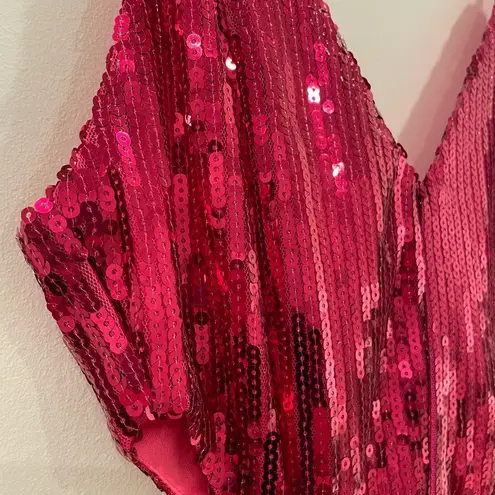 NWT Sequin Pink Fringe Cut