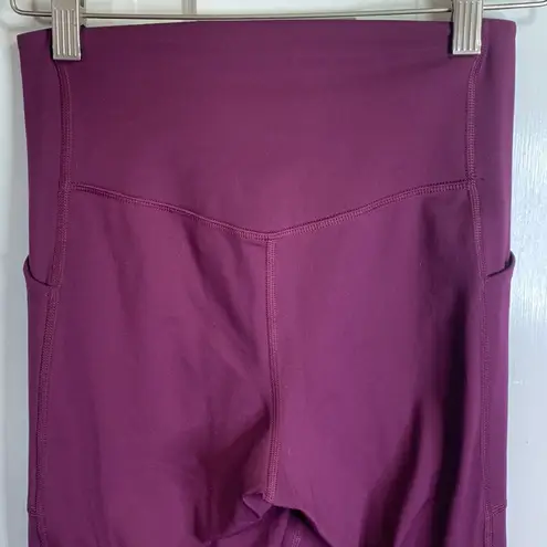 Girlfriend Collective Pocket Crop Leggings in Plum Burgundy W-473 Size S