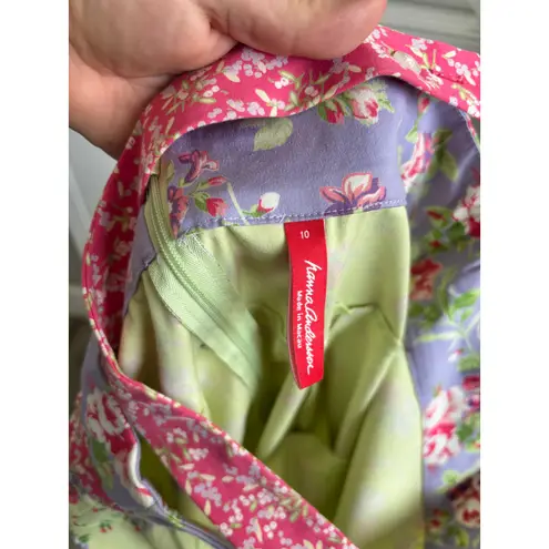 Vintage y2k Hanna Andersson Womens Floral Pinafore Dress size 10