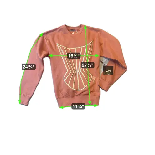 Walter Mendez Walter Collection Pink Sweatshirt Corset Motif Lace