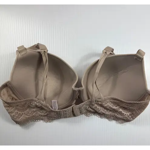Auden Lightly Lined Lace Trim Underwire Bra Comfortable Everyday 40C Tan Size undefined