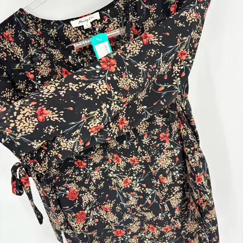 Monday Fun Amiyah Tie Sleeve Blouse Size Small Black NWT