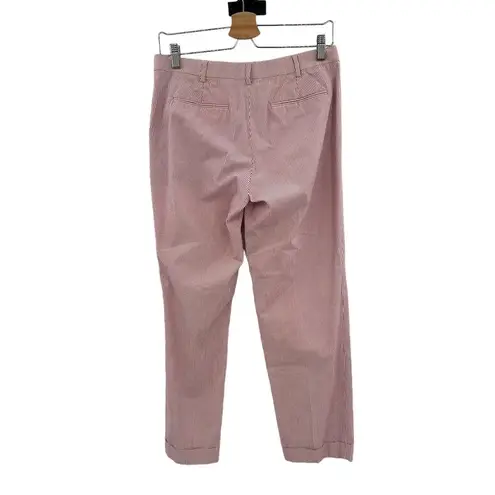 Etro Pink White Pinstriped Cropped Trouser Pants Size 42 US 6