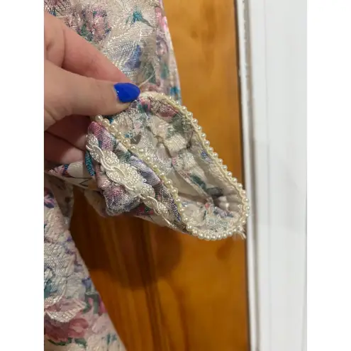 Vintage Pantagis Evening Floral Brocade Jacket Cottagecore ILGWU USA Size M