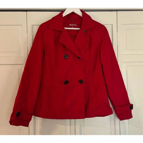 Merona  red short trench coat  jacket size small thumbnail 7