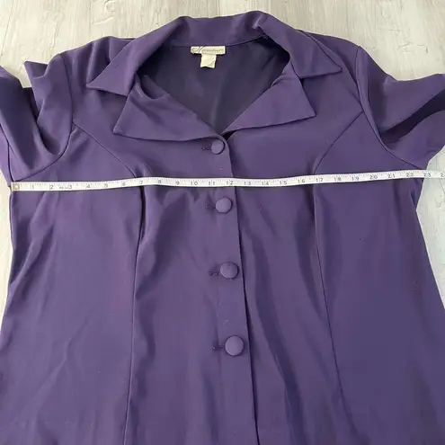 Dress Barn Vintage Y2K  Plus Size Purple Collared Button Down Bell Sleeve Blouse