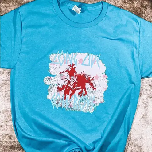 Long Live Cowboys Graphic Tee Blue
