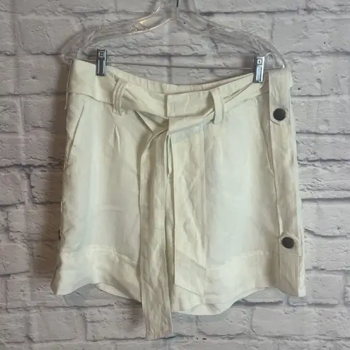 Metro Women’s NWOT Linen Blend Preppy Beachy Belted Lined Shorts Size 12 - Image 1