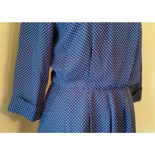 Lucy Paris NEW Modcloth Blue & White Polka Dot 3/4 Sleeve Shorts Romper Medium