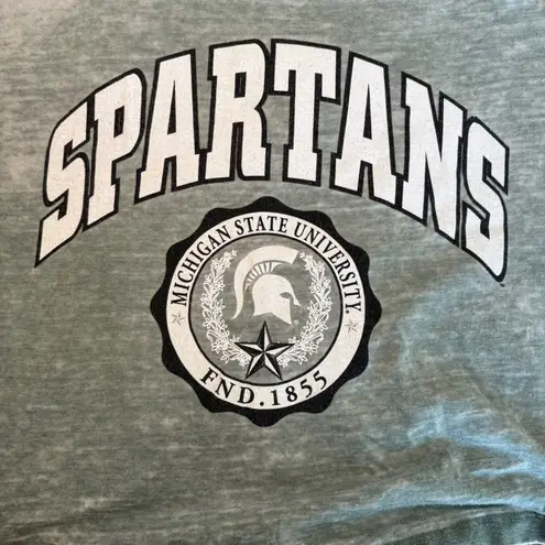 Pressbox Michigan State Women's Spartans Edith Vintage Burnout Crop T-Shirt Med