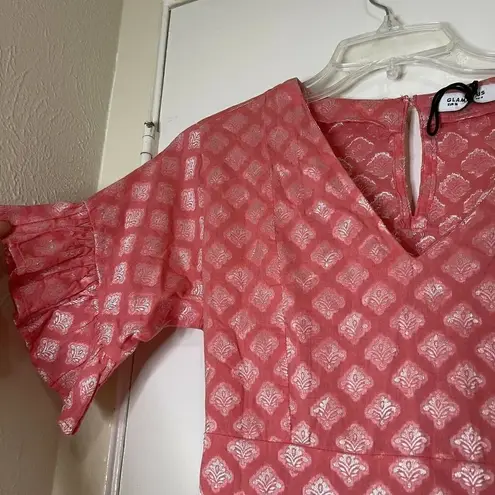 Glamorous pink ruffle tie mini dress size US 4