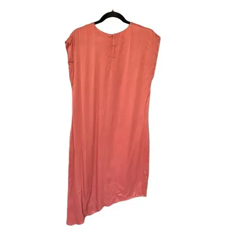 Yvonne LaFleur Womens Asymmetrical Dress Size M Coral Cap Sleeve Modern Chic Orange Size M