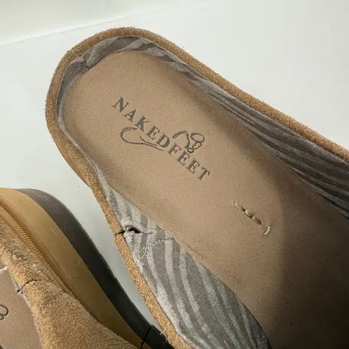 Naked Feet Coach Clogs Size 9.5 Suede Platform Brown/Tan Shoes Slip On Leather Brown