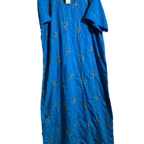Blue and Gold Embellished Kurti with Flutter Sleeves Size M