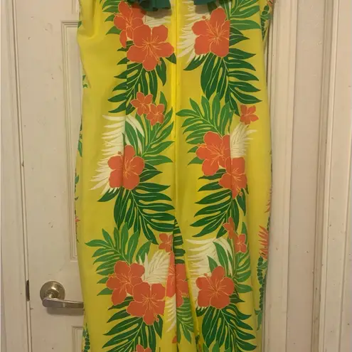 Royal Creations Hawaiian MuuMuu Yellow Floral Women 2x Dress. 2262