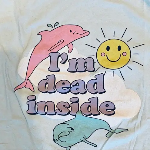 Black Matter Dead Inside Funny TShirt Edgy Pastel Dolphins Blue M