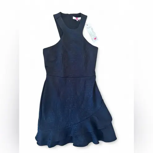 Parker  Barcelona Halter Ruffle Hem Mini Dress Black Sz. XS NWT retail $348