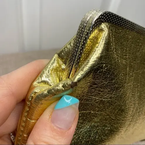 VINTAGE Gold Clutch Wallet Coin Purse Small Accessory Bag, hidden pocket under