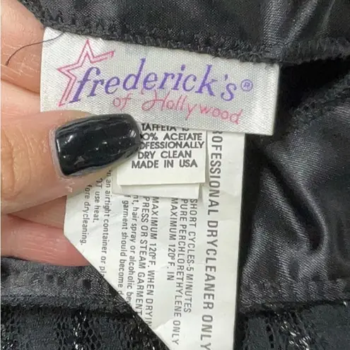 Frederick's of Hollywood Vintage 90s Frederick’s of Hollywood Sparkly Bodycon Elegant Black Lace Dress XS
