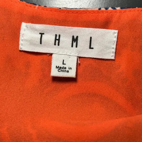 THML Luceea Stitch Fix Size Large Blue Orange Paisley Sleeveless Shift Dress