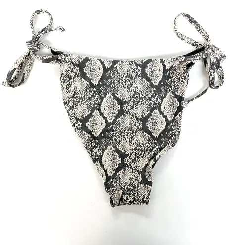 ANDIE String Bikini Bottom Womens Medium Snakeskin Animal Print Black Tan Sexy