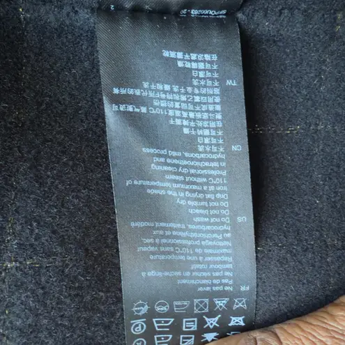 Sandro Antho Double Faced Wool Blend Metallic Long Coat Sz L