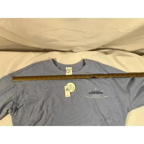 Aerie Offline by  Women's Blue Super Soft Cropped "Happiness" Sweatshirt Medium